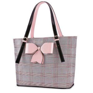 MOSISO Pink Plaid Laptop Bag